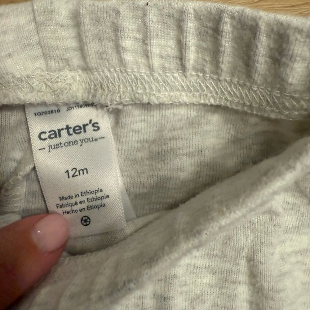 Carter's Light Gray soft pants 12M